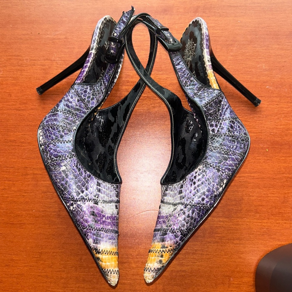 J. Renee Snakeskin Leather Sling Back Stiletto